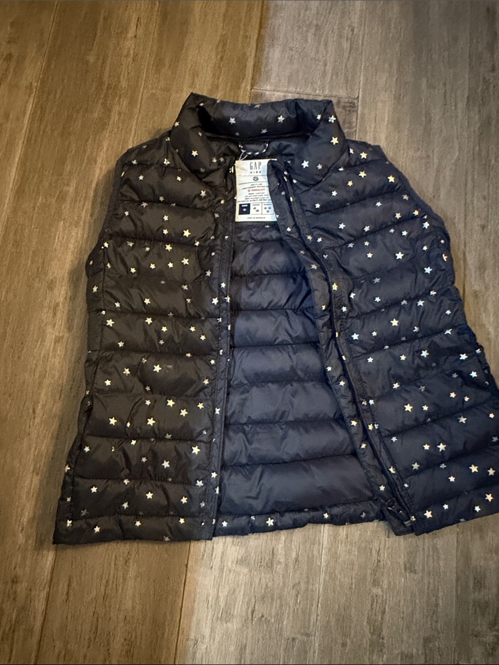 GAP Navy Star-Print Quilted Puffer Vest